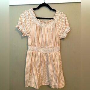 J Crew Smocked Gingham Dress Size M
